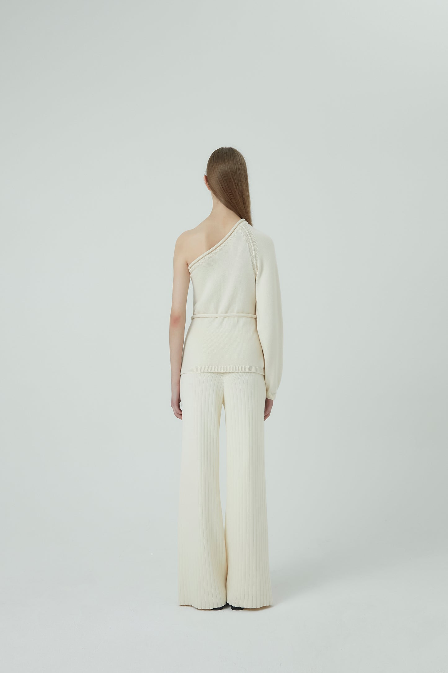 JUNE One Shoulder Top in Cotton and Cashmere (Cream)