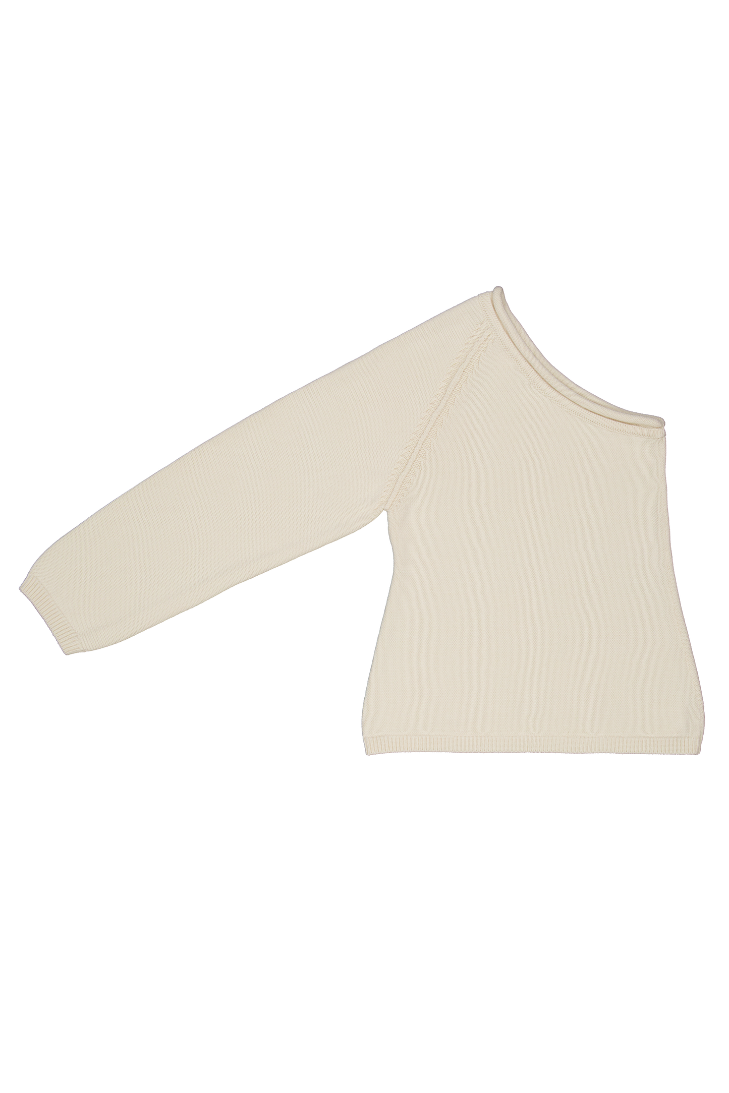 JUNE One Shoulder Top in Cotton and Cashmere (Cream)