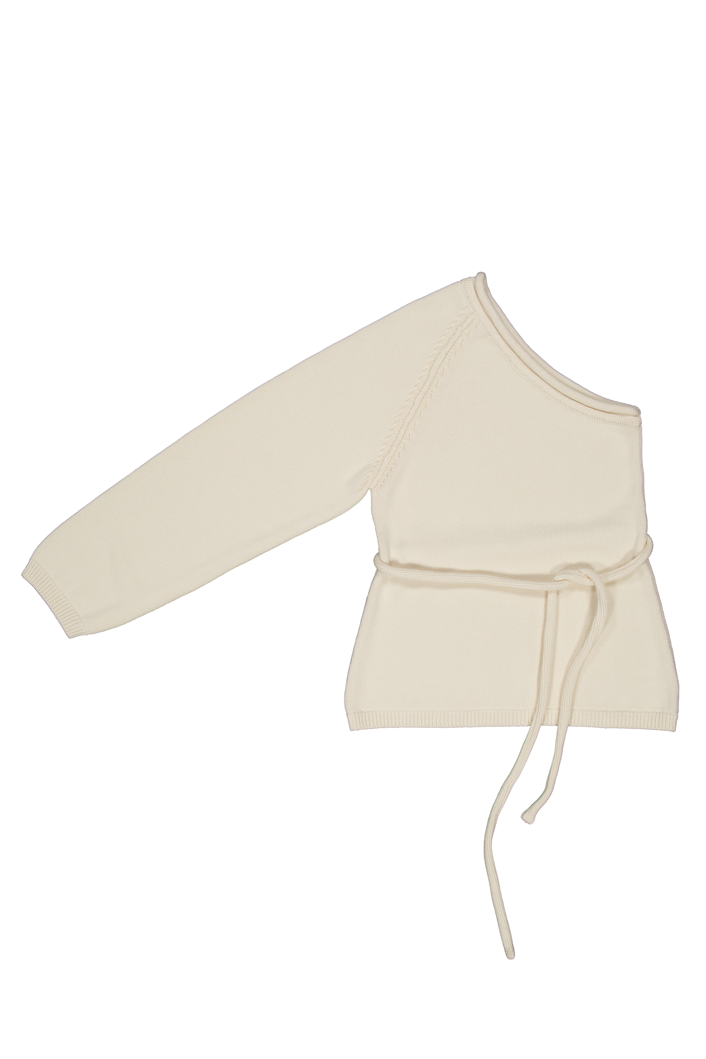 JUNE One Shoulder Top in Cotton and Cashmere (Cream)